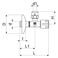 Schlösser DVGW 3/8" x 10 Eckventil, selbstdichtend DN10