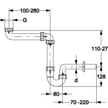 Haas Waschtisch-Raumsparsiphon/Möbelsiphon 1 1/4" DN32