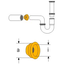 Haas Gummi-W-Nippel für HTS Rohre DN32