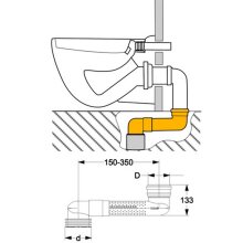 Haas WC - Versprungbogen, waagerecht, DN 90/110