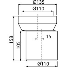 alcadrain WC-Anschlussstutzen, exzentrisch 158 mm