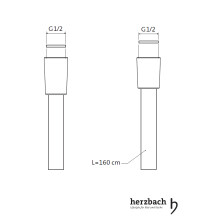 Herzbach Design iX Brauseschlauch1,60m, Edelstahl