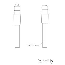 Herzbach Design iX Brauseschlauch1,25m, Edelstahl