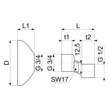 Schlösser S-Anschlussset DN20 mit Rosetten