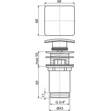 alcadrain Click - Clack Ablaufventil / eckiger Stopfen