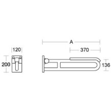 PBA Stützklappgriff 700mm mit Armpolster