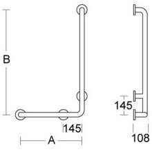 PBA Sicherheitsgriff L-form Rechts 480mm