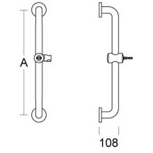 PBA Brausehalterstange 1170mm mit Brausehalter