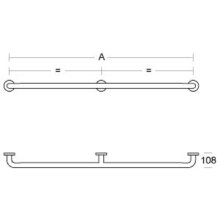 PBA Haltegriff 1570mm mit Mittelstütze