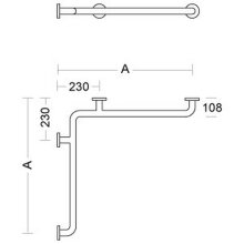 PBA Duschhandlauf 1160mm ohne Brausehalterstange