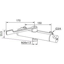 Mora Safe Clinic Waschtisch-Thermostat, Wandbatterie Chrom