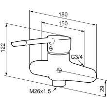 Mora MMIX W1 Care Wasch-/Spültisch-Einhebelmischer, Wandbatterie