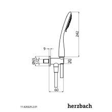 Herzbach Wannenset und integriertem Brauseanschlussbogen Multifunktion round 1250