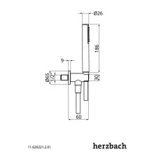 Herzbach Wannenset und integriertem Brauseanschlussbogen round 1250