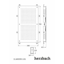 Herzbach Farblicht-Regenbrause 700 x 380 mm