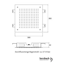 Herzbach Farblicht-Regenbrause 380 x 380 mm