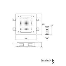 Herzbach Farblicht-Regenbrause 300 x 300 mm