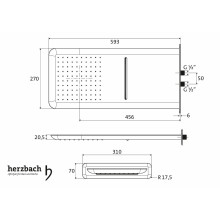 Herzbach Regenbrause Multifunktion 2 soft 593 x 270 mm