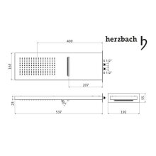 Herzbach Regenbrause Multifunktion 2 537 x 192 mm