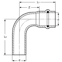 15mm Bogen 90° I/A Kombifitting Frabo DVGW