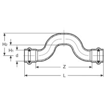 22mm Überbogen I/I Kombifitting Frabo DVGW