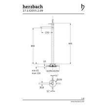 Herzbach DESIGN iX Wanneneinlaufsäule Edelstahl