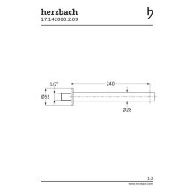 Herzbach DESIGN iX Wandauslauf 240mm Edelstahl