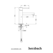 Herzbach NANO Waschtisch-Einlochbatterie M-Size ohne Ablaufgarnitur