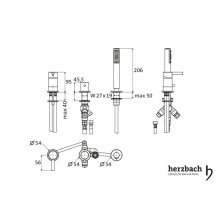 Herzbach NANO Dreiloch Wannenbatterie