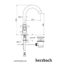 Herzbach STILO Waschtisch-Einlochbatterie