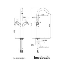 Herzbach STILO Waschtisch-Einlochbatterie