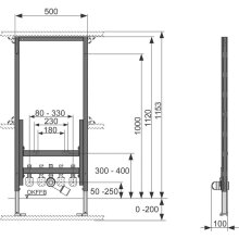 TECEprofil Universalmodul für wandhängendes Bidet, Bauhöhe 1120mm