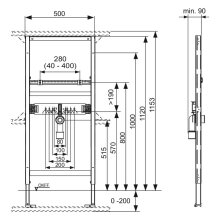 TECEprofil Universalmodul 1120mm, für Waschtisch