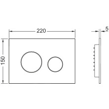 TECE Loop WC-Betätigungsplatte, Zweimengentechnik, chrom matt