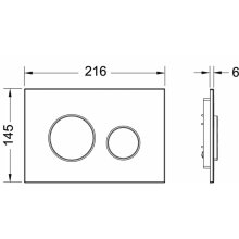 TECEloop WC-Betätigungsplatte f. 2-Mengentechn. Gl we T. chrom matt