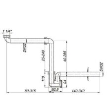 Dallmer Waschtisch-Möbel-Siphon 137 DN32